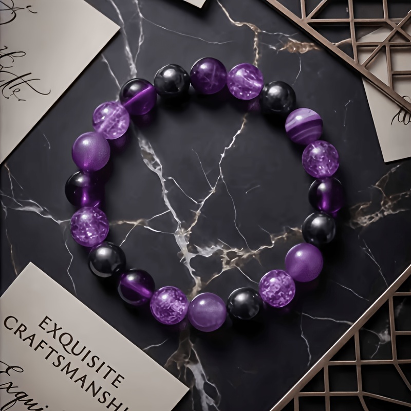 2pcs Natural Striped Agate Bracelet Set — Bohemian Birthstone Gift